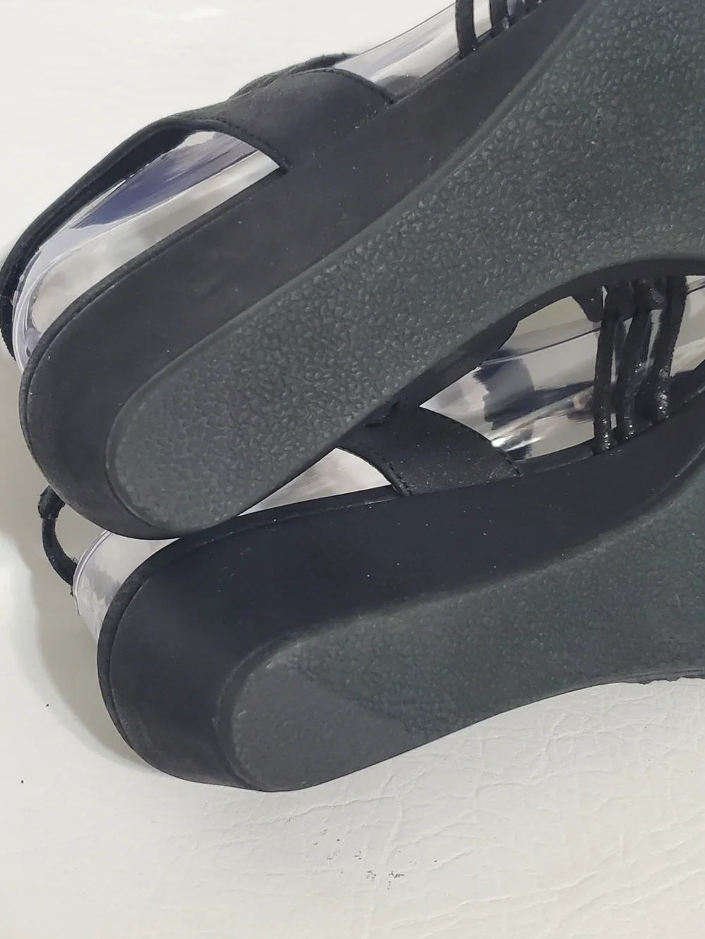 Pesaro Women's Black Strappy Slingback Wedge Sandals Metallic Accents Size 9 - Picture 7 of 10